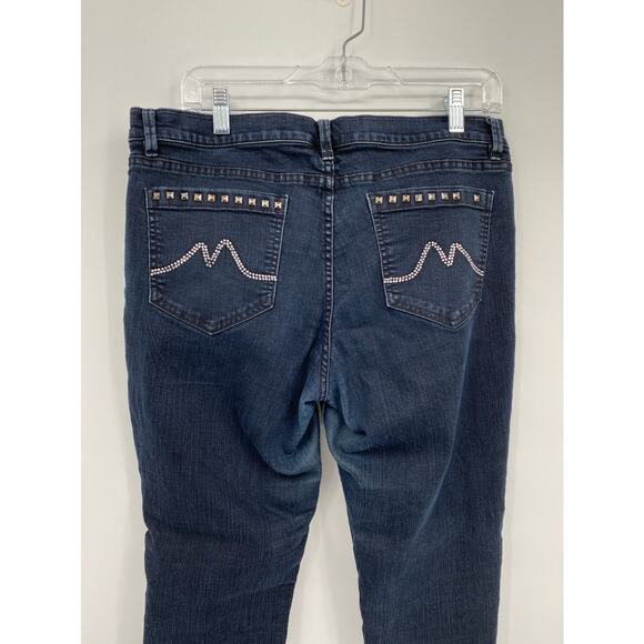 New York & Co Dark Wash Mid Rise Denim Sits at lower waist Skinny Jeans Size 10 - Picture 6 of 10